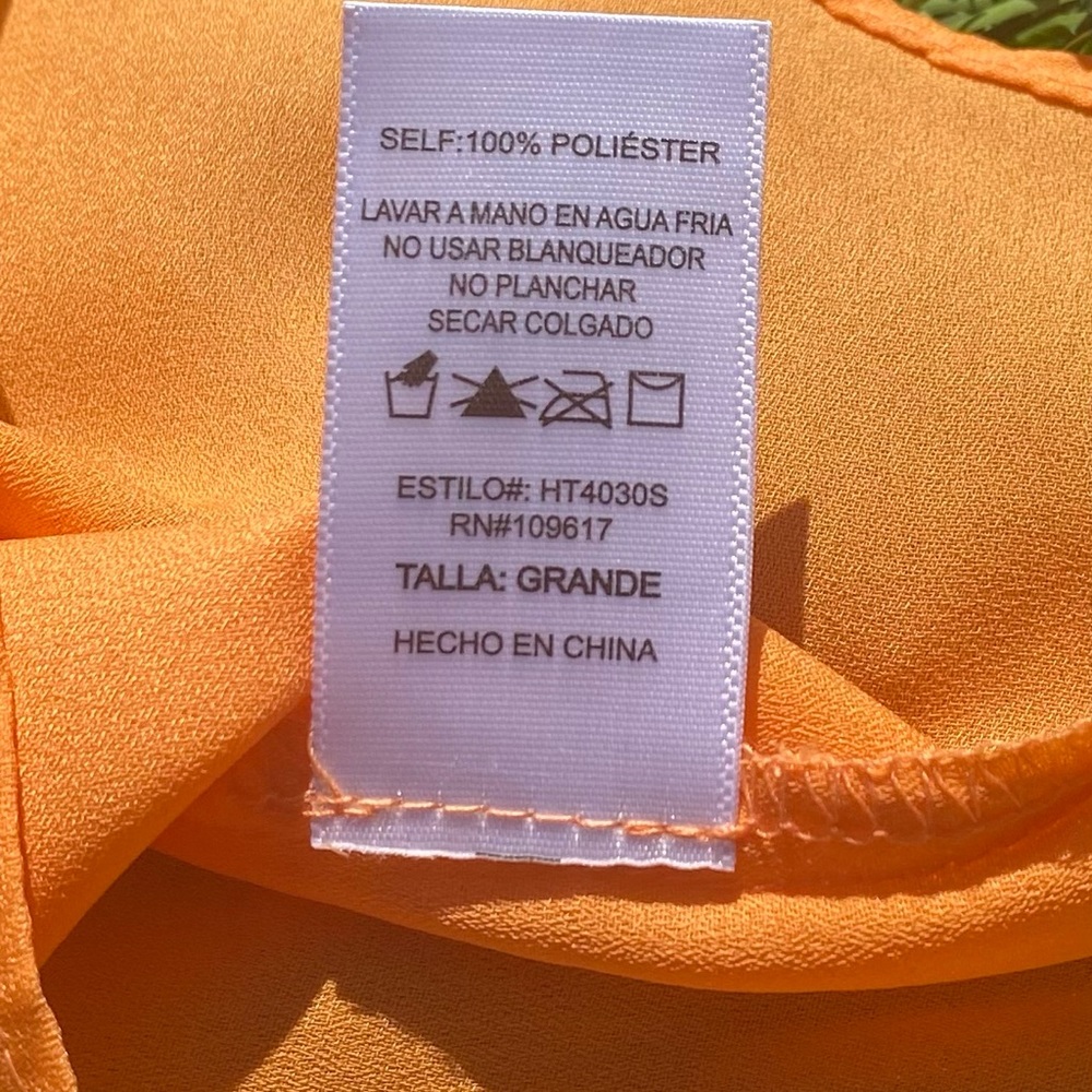 NWOT-Stella Luce brand Sz-L orange camisole style tank - Picture 3 of 4
